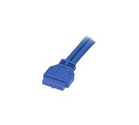 Câble USB 3.0 2 ports monté sur panneau - Câble USB A vers adaptateur carte mère F/F - Câble interne USB vers externe - USB type A (F) pour IDC 20