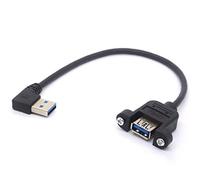 Câble USB 3.0 à angle droit à montage sur panneau USB 3.0 mâle vers femelle avec vis M3 pour ordinateur industriel 30 cm (droite)