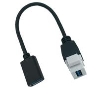 Câble USB 3.0 A femelle vers mâle Adaptateur d'insertion pour prise murale Plaque frontale Montage sur panneau Vitesse de transfert de données