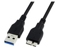Câble USB 3.0 A vers Micro B pour disque dur externe compatible avec Seagate, WD, Toshiba, Westgate, Samsung Galaxy S5, Note 3 (1 m, noir) - Transfert de données à haute vitesse