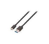 Câble usb 3.0 c mâle vers a mâle, 1m, noir valueline vlcp61600b10
