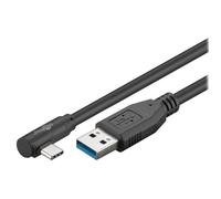 Goobay Câble USB 3.0 vers USB type C coudé - 2 m, 5 Go/s, Noir