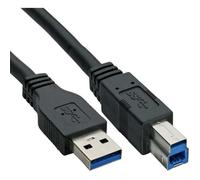 Câble USB 3.0 - INLINE - A→B 0,5 m - SuperSpeed 5 Gbit/s - Rétrocompatible USB 2.0 - Connecteurs plaqués or