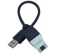 Câble USB 3.0 Keystone Jacks USB 3.0 femelle vers mâle Adaptateur d'insertion de panneau