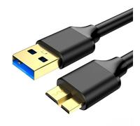 Câble USB 3.0 Mâle A vers Micro B 3.0 1M, Câble de Disque dur Externe Compatible WD Elements My Passport Canvio Seagate Samsung, Charge et Synchronisation Ultra Rapide, pour Ordinateur