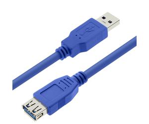 Câble USB 3.0 Mâle vers USB 3.0 Femelle Rallonge 3m LinQ Bleu