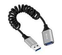 Câble Usb 3.0 Type-A Mâle Vers Usb 3.0 A Femelle Câble Spiralé Extensible Rallonge De 100 Cm 5 Gbit/S Pour Disque Ssd Caméra Données[Z1027]