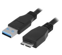 Cable USB 3.0 USB A male USB B micro prise male 2m - Noir