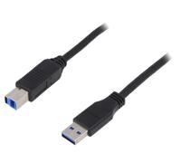 Cable USB 3.0 USB A male USB B prise male 2m - Noir