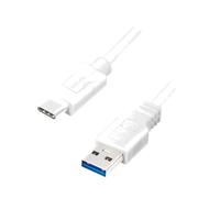 Cable USB 3.0 USB A male USB C male 2m - Blanc