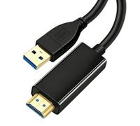 Câble USB 3.0 vers HDMI 1,8M 1080P, Câble Convertisseur USB vers HDMI pour PC Ordinateur Portable HDTV Moniteur, Mode Dupliqué et Étendu, Installation du Pilote Requise, Compatible Windows 7/8/10