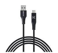 Câble USB 3.1 Gen 2 charge rapide USB-C vers USB-A métallisé tressé Charge/sync (1M), Noir