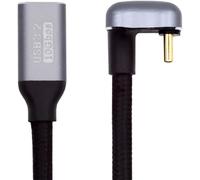 Câble Usb 3.1 Usb-C Mâle Vers Femelle De Transfert De Données 10 Gbit/S, Cordon De Charge Pd 100 W 4K 60 Hz, Câble De Moniteur Vidéo Opposé En Forme De U À L'Arrière Incliné Avec Manchon Pou[Z1275]