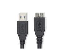 Nedis Câble USB 3.2 gen 1 – USB-A mâle vers Micro-B mâle, 5 Gbps, plaqué nickel, 1,00 m, rond