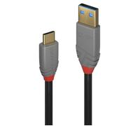 Lindy Câble USB Anthra Line USB Type A vers USB-C 3 m USB 3.2 Gen 2 10 Gbit/s PD Noir