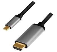 Câble USB 3.2 - LOGILINK - 1,8 m - USB-C vers HDMI-A - Ultra HD 4K/60 Hz - Aluminium