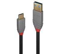 Lindy Câble USB Anthra Line USB Type A vers USB-C 3 m USB 3.2 Gen 2 10 Gbit/s PD Noir