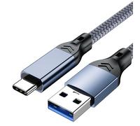 Câble USB 3.2 Type-C : Transfert de données à haute vitesse 10 Gbps et charge rapide 60 W Bleu + Gris 1,5 M