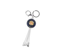 Câble USB 3-en-1 Micro-USB / USB-C / Lightning design Porte-Clés Gémeaux Blanc