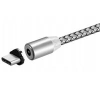 CÂBLE USB 3in1 MAGNÉTIQUE 360 ARGENT DÉDIÉ POUR IPHONE MICRO TYPE C