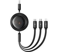 Câble Usb 3W1 Baseus Free2Draw Usb Do Micro Usb+Lightning+Usb-C, 3.5A, 1.1M (Czarny)