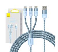 Câble Usb 3W1 Baseus Starspeed, Usb-C + Micro Usb + Lightning, 3.5A, 1.2M (Niebieski)