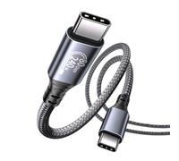 Câble USB 4 de 2,8 m pour câble Thunderbolt 5 80 Gbit/s, bande passante jusqu'à 120 Gbit/s pour double chargement 8K, 240 W PD 3.1, câble vidéo USB C tressé compatible Thunderbolt 4/5, SSD, MacBook M4