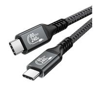 Câble USB 4 V2 80 Gbit/s pour câble Thunderbolt 4 de 1 m, PD 3.1 240 W, charge rapide, câble de transfert de données USB C, double moniteur vidéo 8K/6K, compatible avec Thunderbolt 5, MacBook Pro/Air