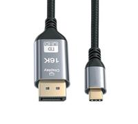Câble USB 5.0 Type C USB-C 16K 8K USB 4 vers DisplayPort DP mâle HDTV pour écran d'ordinateur portable 2,0 m