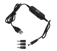 Câble USB 5 V vers 1,5 V 3 V 4,5 V 6 V 7,5 V 9 V 12 V 2,5 mm/3,5 mm/4,0 mm/5,5 mm avec affichage LED pour jeux de jouets