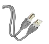 Câble USB-A 2.0 vers USB-B 2.0 Transfert Rapide Connexion Stable 1,8m Gris