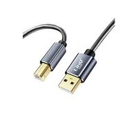Câble USB-A 2.0 vers USB-B 2.0 Transfert Rapide et Stable Nylon tressé 3m Noir