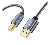 Câble USB-A 2.0 vers USB-B 2.0 Transfert Rapide et Stable Nylon tressé 3m LinQ Noir