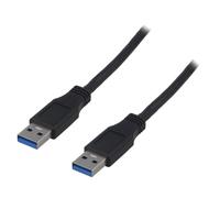 Cable USB A 3.0 male des deux cotes 2m - Noir