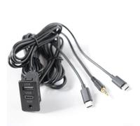 Câble USB A + C AUX encastré pour panneau encastré 145 cm | USB-A et pour ports USB-C, prise audio AUX, design encastré, longueur 145 cm, convient pour tableau de bord de voiture
