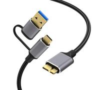Câble USB A/C vers Micro B 3.0 pour appareil photo Nikon D500, D800, D810, D850, Canon EOS 7D Mark II, 5D Mark IV, 5DS pour Toshiba, Seagate Backup Plus, Maxone, UnionSine, WD disque dur externe
