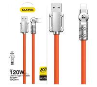 Câble Usb-A Dudao Pour Lightning Coudé Pour Iphone 13 14 15 30 W 1 M Rotatif