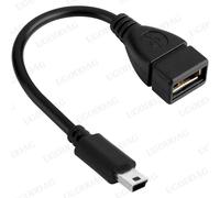 Câble USB A femelle vers Mini USB B mâle,adaptateur coudé droit,5P,OTG V3,câble de données pour voiture,audio,tablette,MP3 MP4 - Type Mini USB Ma to USB-About 15cm