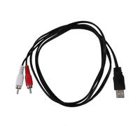 Câble USB A mâle vers 2 RCA mâles 1,5 m, adaptateur audio/vidéo auxiliaire pour PC, TV