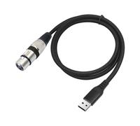 Câble USB A mâle vers XLR femelle, câble de microphone USB XLR femelle vers USB, câble convertisseur de micro pour microphones ou enregistrement de karaoké, compatible avec les microphones dynamiques