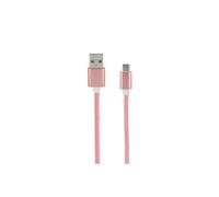 Câble USB-A/Micro USB nylon data et charge rose or 1 m