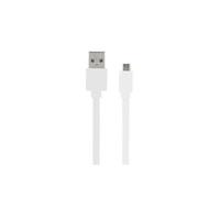 Câble USB-A/Micro USB plat data et charge blanc 2 m