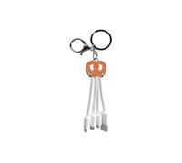 Câble USB-A/MicroUSB/USB C/Lightning 2A en Format Porte-clés Bretzel Blanc