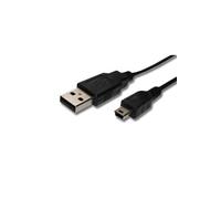 Câble USB A-Mini-B 5 pôles noir/black, longueur 1m, pour OLYMPUS VG-110, VG110, remplace Panasonic K1HA05AD0005, K1HA05AD0006 etc.