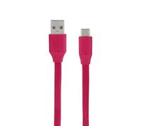 Câble USB-A/USB-C plat data et charge framboise 1 m