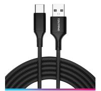 Oniverse Câble USB A vers USB C tressé 3 m, charge rapide 2.4 A - Noir