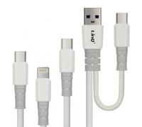 Câble Multi-Connecteurs 3-en-1 avec USB-C / Lightning / Micro-USB Charge Rapide LinQ Noir