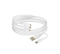 Câble USB-A / USB-C vers USB-C, Lightning et Micro-USB Longueur 1,2m Blanc