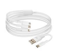 Câble USB-A / USB-C vers USB-C, Lightning et Micro-USB Longueur 1,2m LinQ Blanc