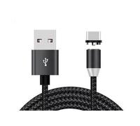 Câble USB-A vers connecteur USB-C magnétique - USB 2.0 - Longueur 1m - Charge et synchronisation - Courant supporté : 2.4A - Noir - Compatible smartphone et tablette en USB Type-C